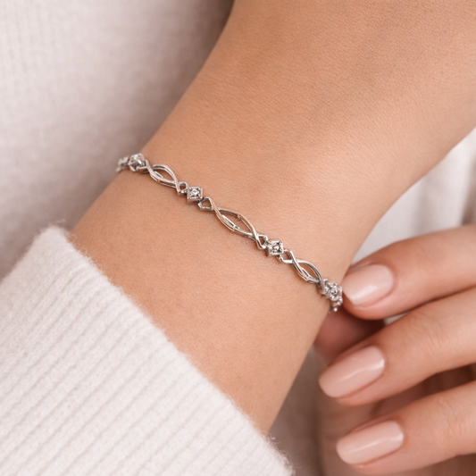 Exquisite Diamond White Gold Bracelet