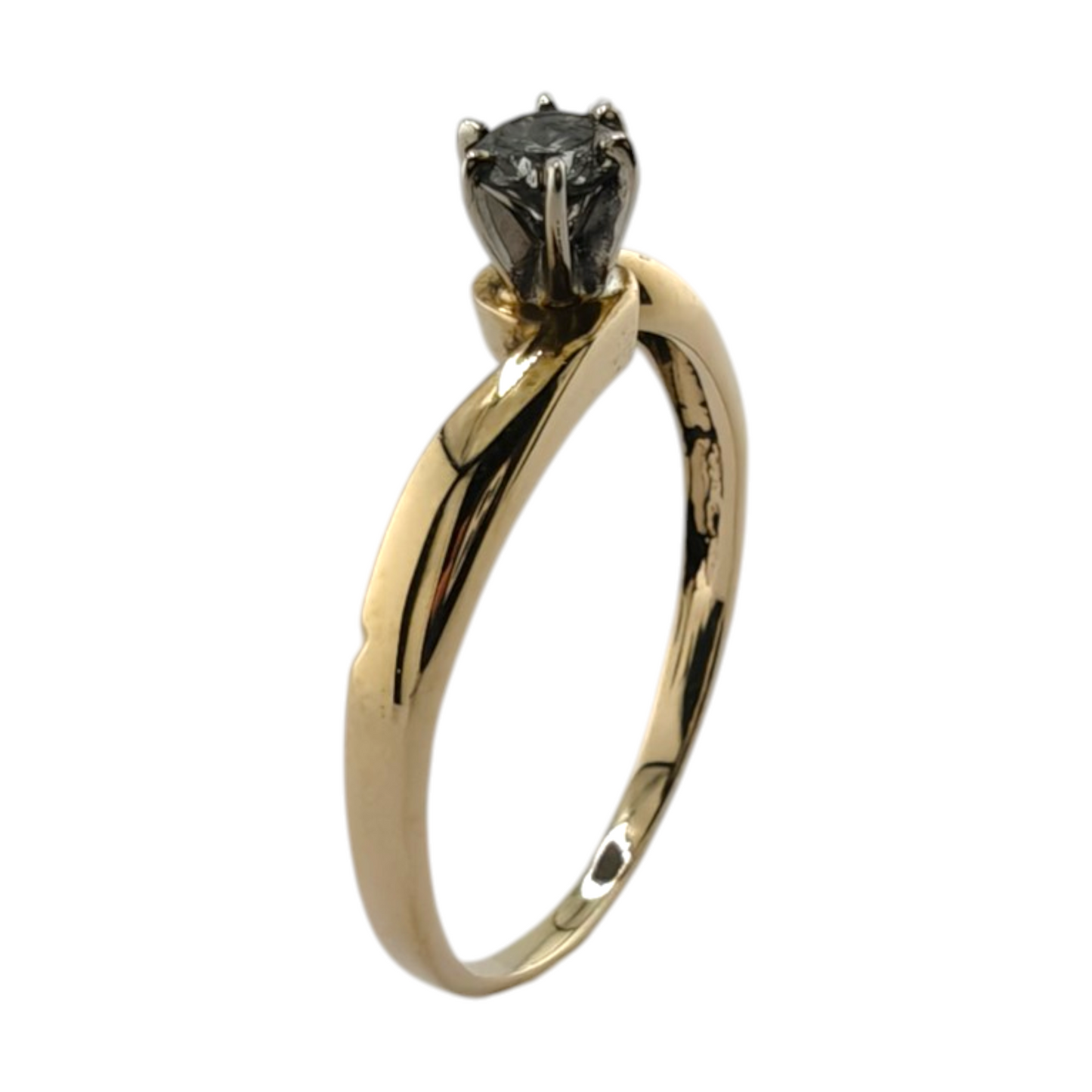10k Yellow Gold Solitaire Diamond Ring