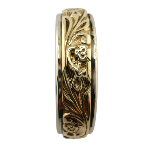 Men's 14k Two-Tone Floral Pattern Ring
