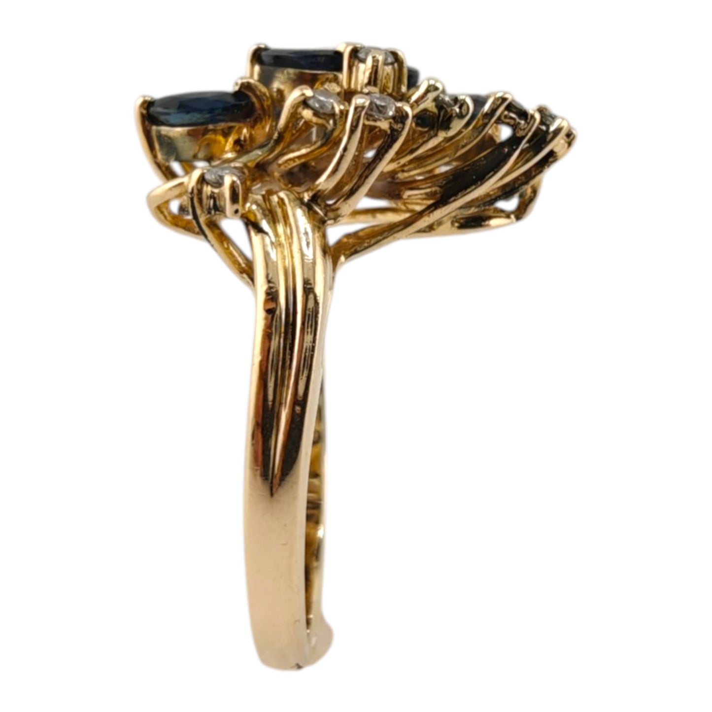 Exquisite 14k Gold Sapphire and Diamond Ring