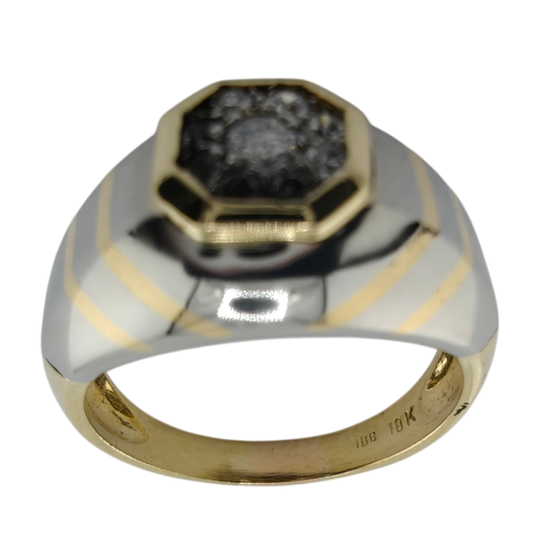 18k Two-Tone Men's Diamond Ring