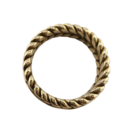 Men's 14k Yellow Gold Braided Rope Ring