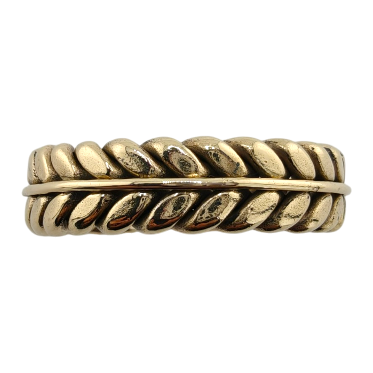 Men's 14k Yellow Gold Braided Rope Ring