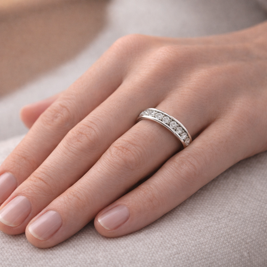 18k White Gold Diamond Band Ring