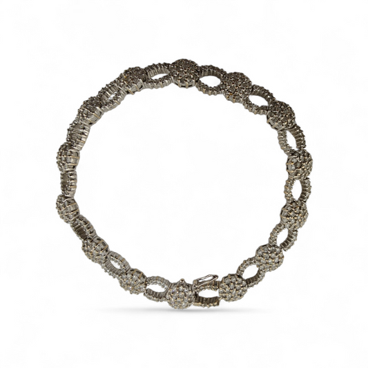 18k White Gold Diamond Link Bracelet
