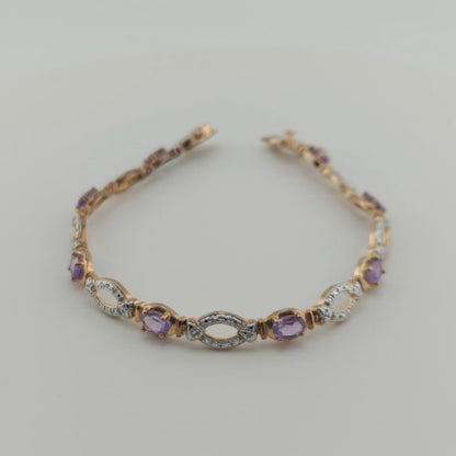 Elegant Silver Vermeil Amethyst Tennis Bracelet