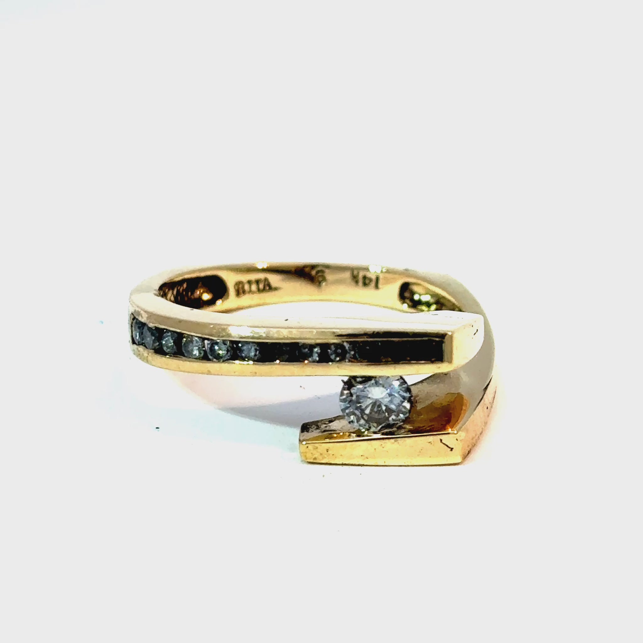 14K Yellow Gold Bypass Diamond Ring, Approx. 0.50 CTW — video 1 of 1