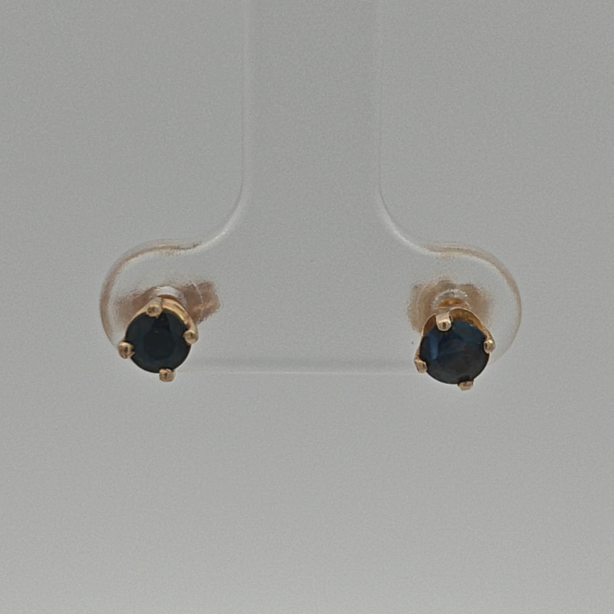14K Yellow Gold Blue Diamond Stud Earrings, 0.50 Carat Total Weight — video 1 of 1
