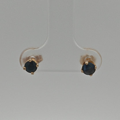 14K Yellow Gold Blue Diamond Stud Earrings, 0.50 Carat Total Weight — video 1 of 1