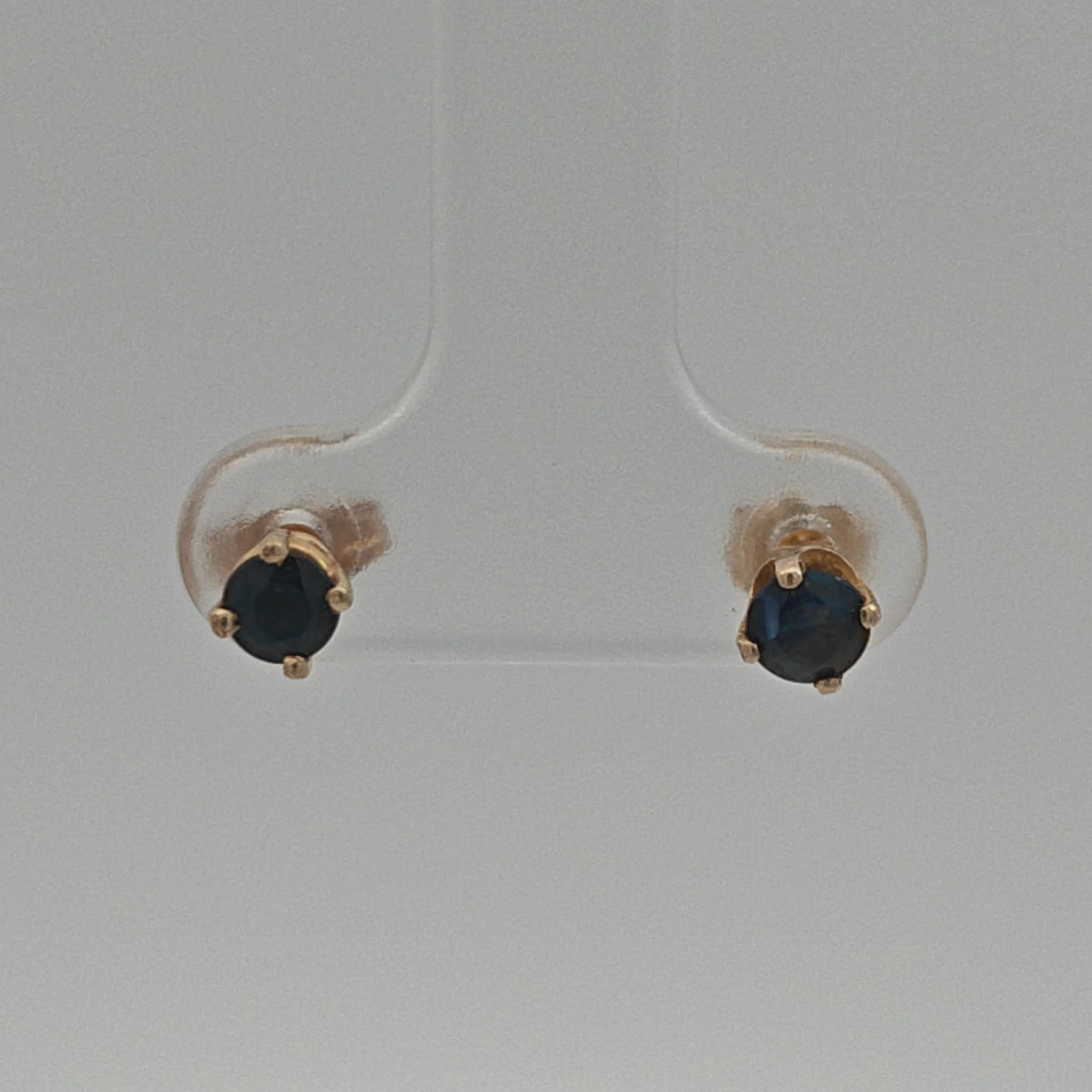 14K Yellow Gold Blue Diamond Stud Earrings, 0.50 Carat Total Weight — video 1 of 1