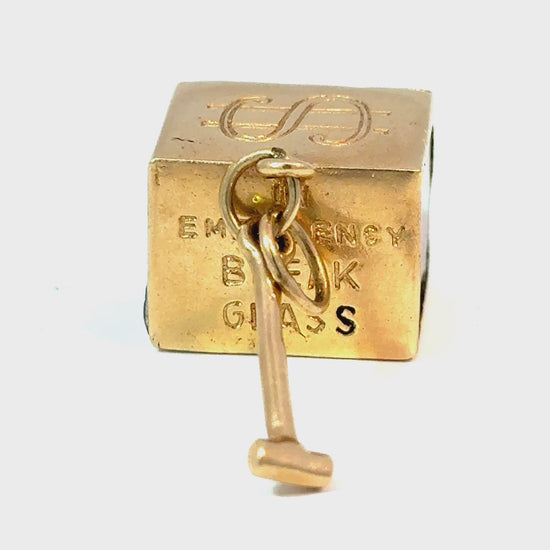 14K Yellow Gold Articulated Money Box Pendant with Moving Key — video 1 of 1