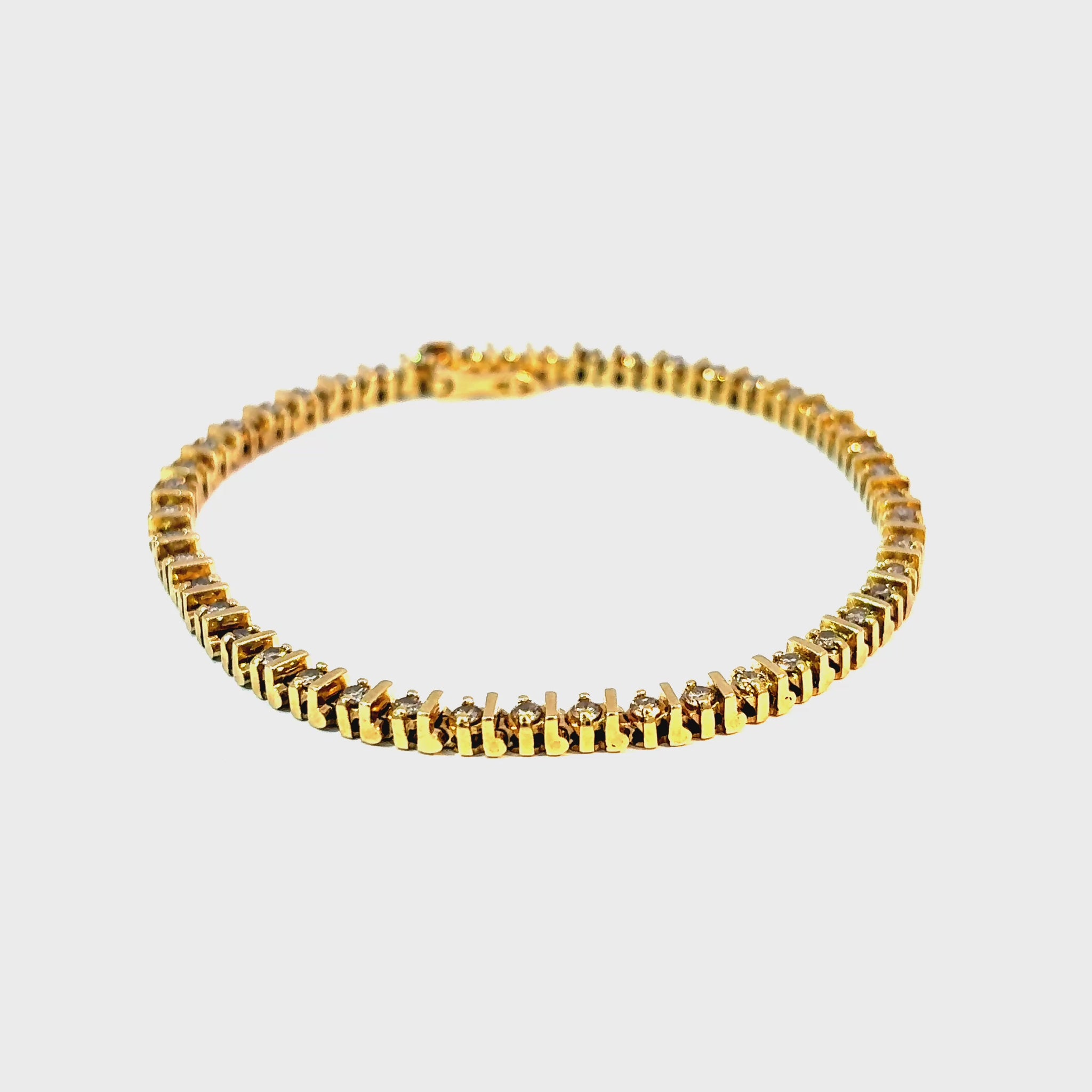 14K Yellow Gold Diamond Tennis Bracelet, 2.50 Carats — video 1 of 1