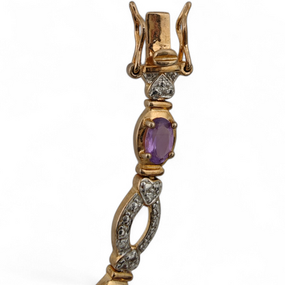 Elegant Silver Vermeil Amethyst Tennis Bracelet