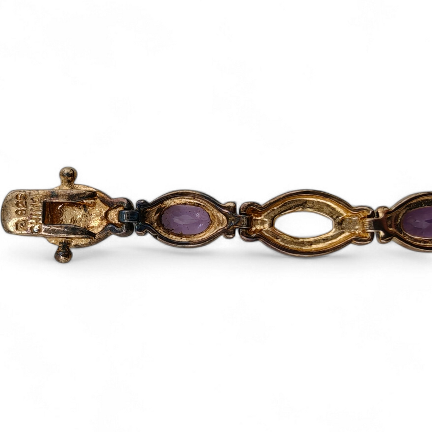 Elegant Silver Vermeil Amethyst Tennis Bracelet