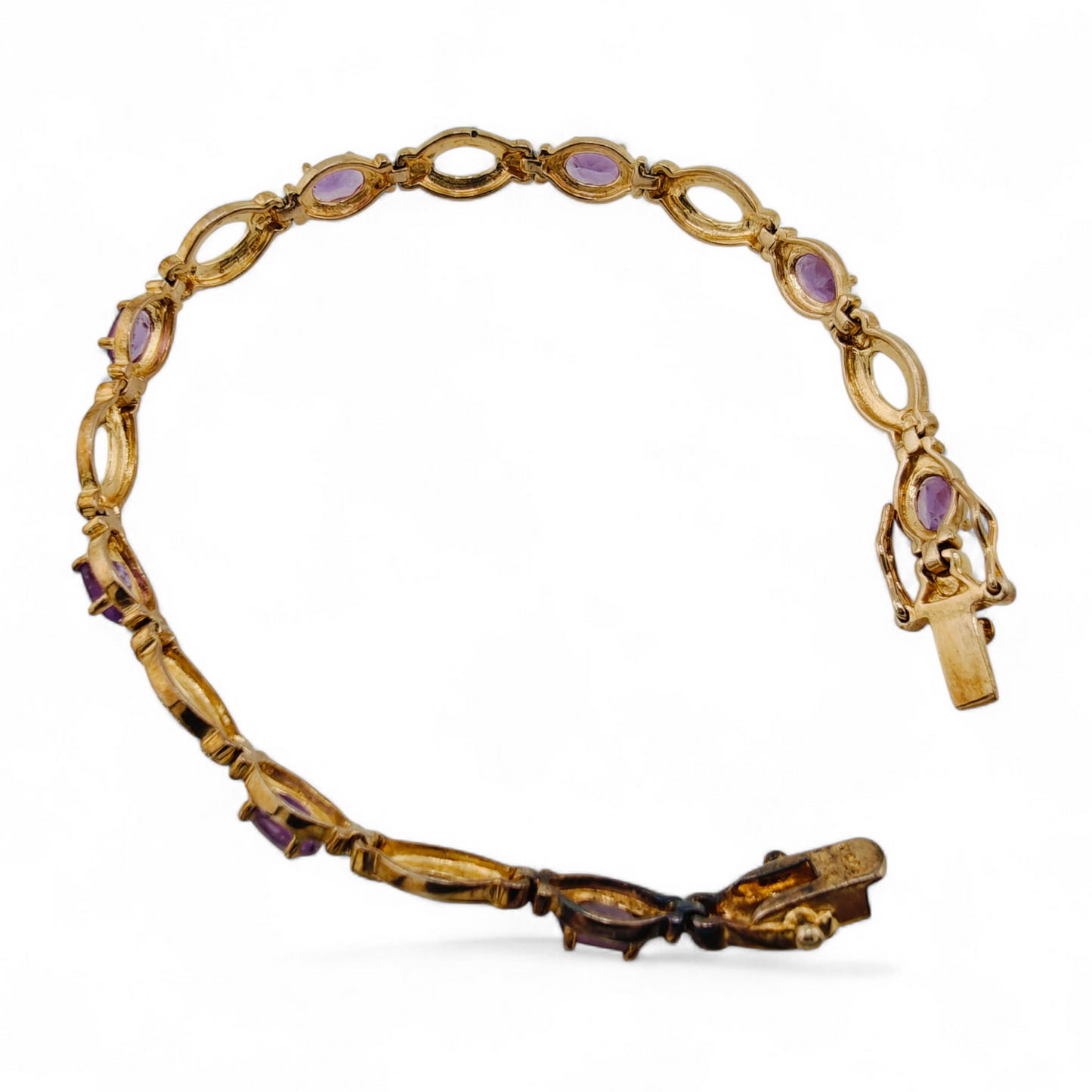 Elegant Silver Vermeil Amethyst Tennis Bracelet