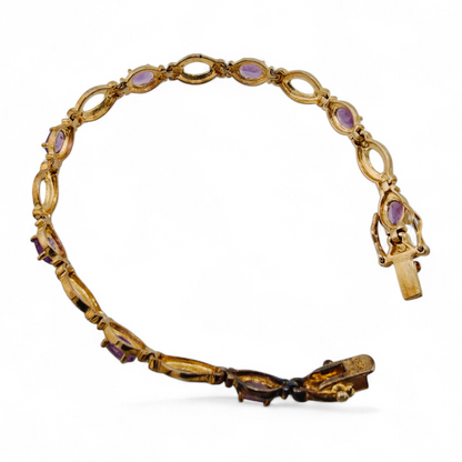 Elegant Silver Vermeil Amethyst Tennis Bracelet