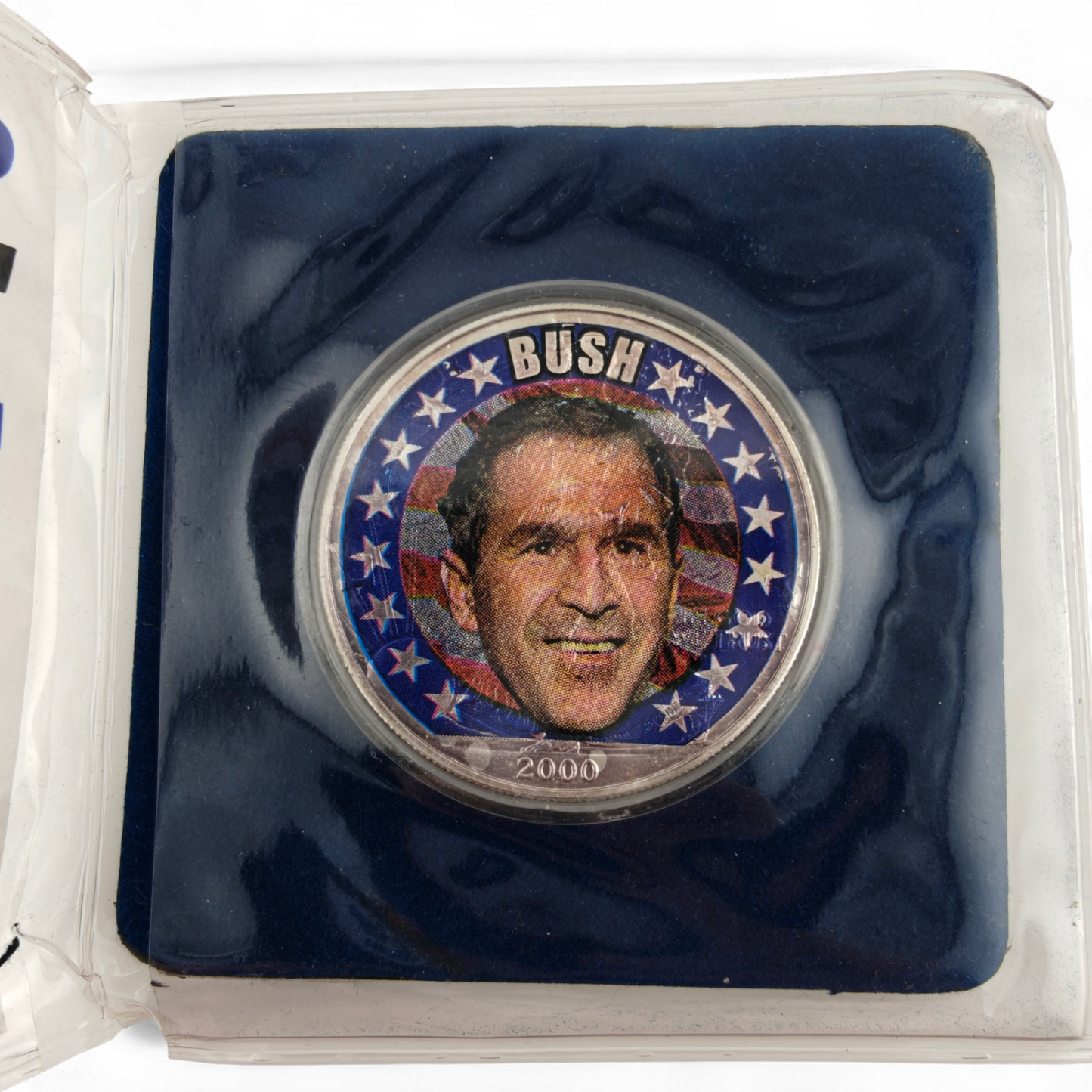 2000 Colorized Silver Eagle Dollar Bush Presidential Collection .999 pure silver