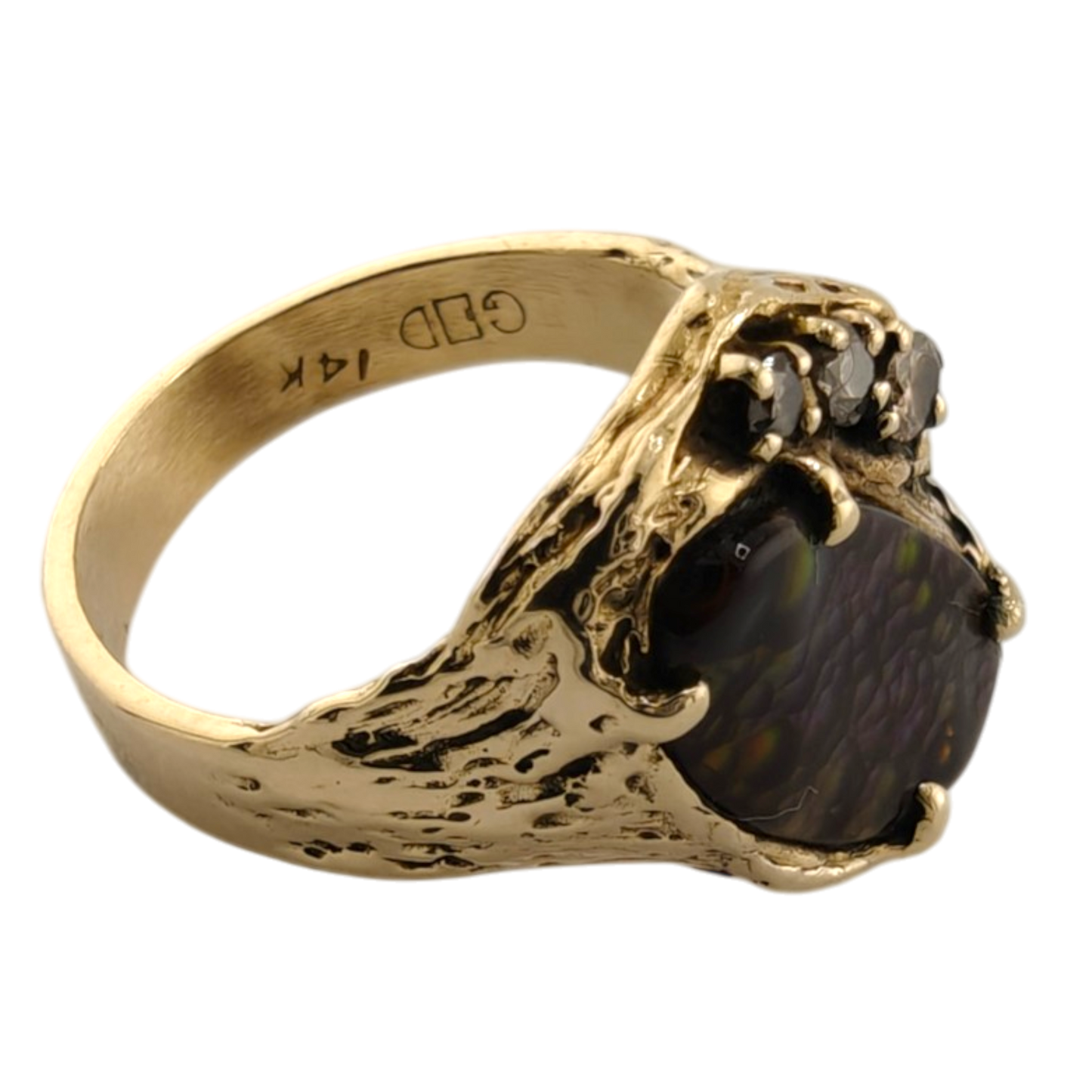 Unique 14k Gold Ring with Diamonds