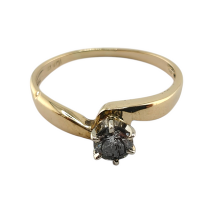 10k Yellow Gold Solitaire Diamond Ring