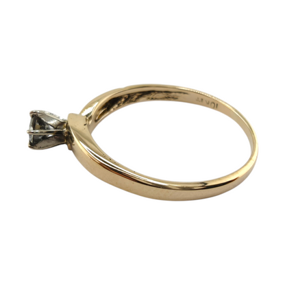 10k Yellow Gold Solitaire Diamond Ring