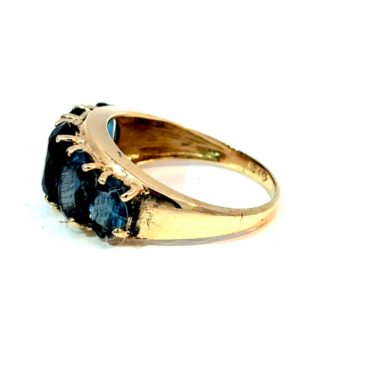 10K Yellow Gold Five-Stone Blue Topaz Ring, Size 7 — image 2 of 4