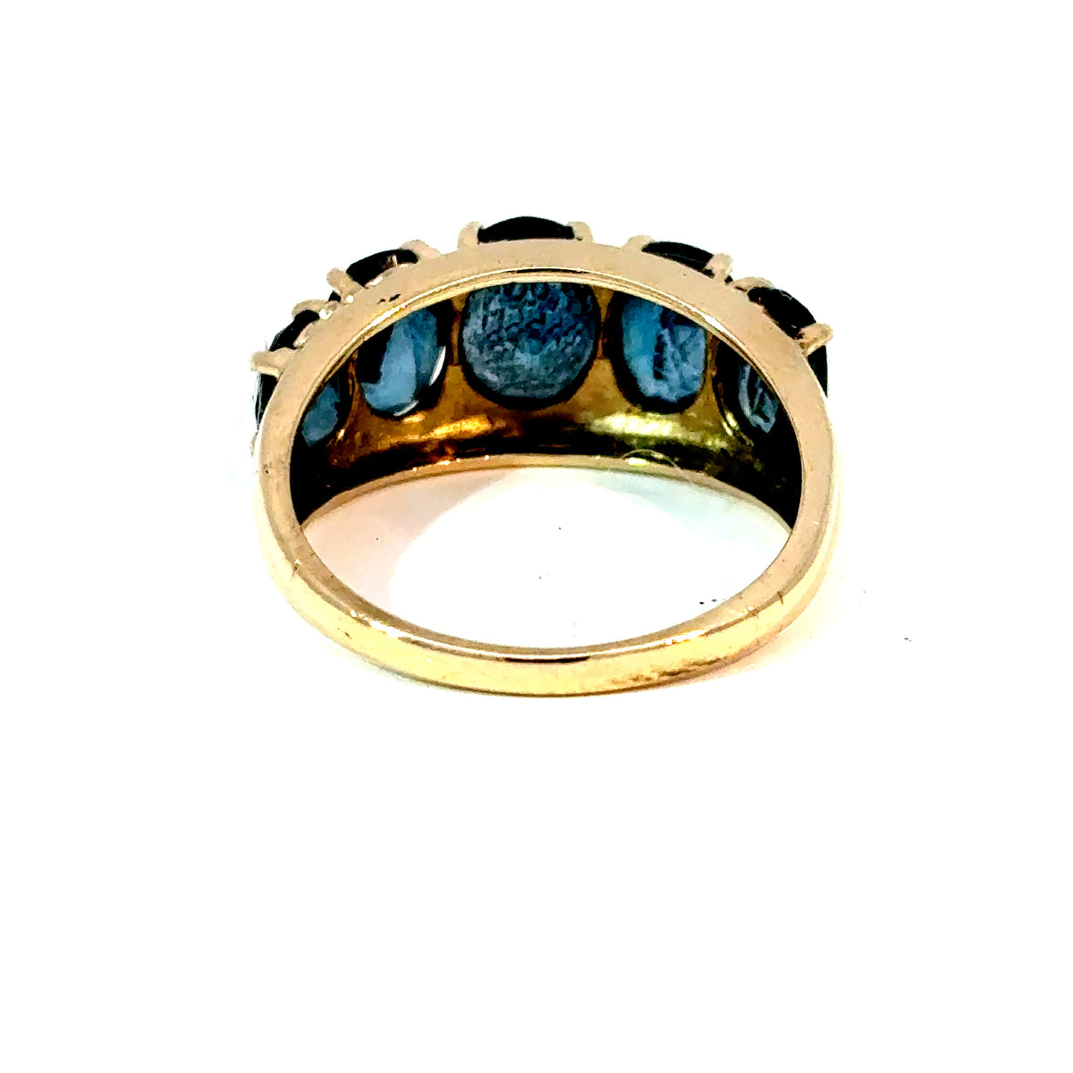 10K Yellow Gold Five-Stone Blue Topaz Ring, Size 7 — image 3 of 4