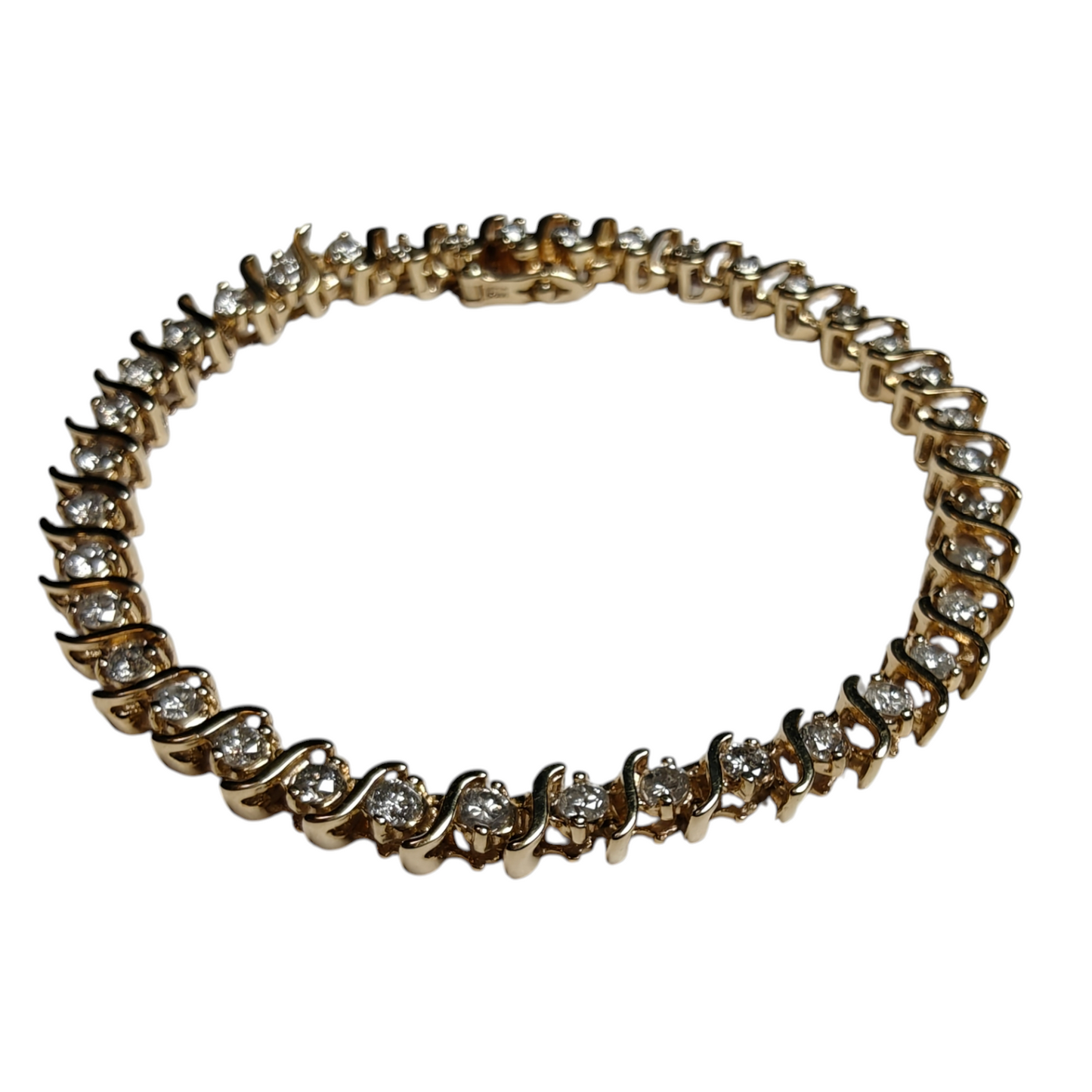Exquisite 14k Gold Diamond Tennis Bracelet