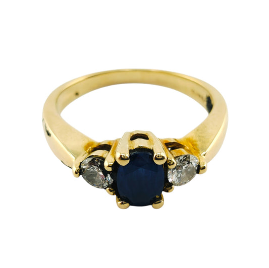 Timeless 14k Gold Sapphire & Diamond Ring