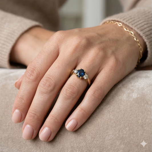 Timeless 14k Gold Sapphire & Diamond Ring