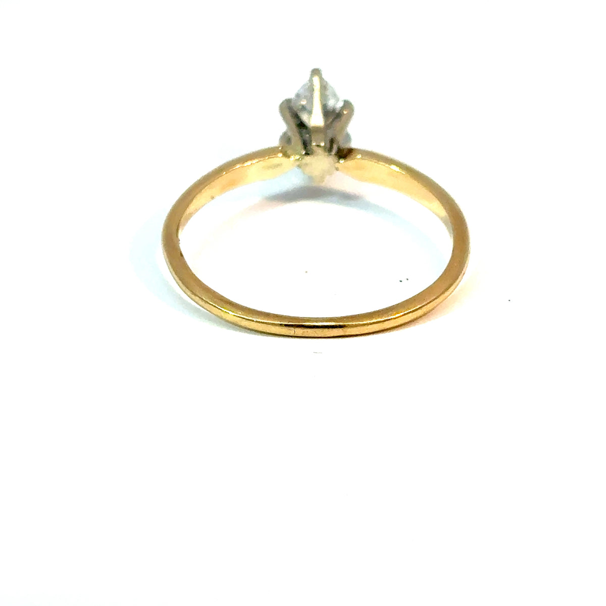 14k Yellow Gold Marquise-Cut Natural Diamond Solitaire Ring, Approx. 0.50 ct, Size 5.75 — image 3 of 4