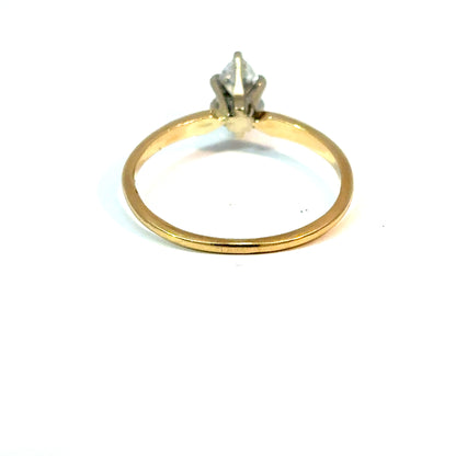 14k Yellow Gold Marquise-Cut Natural Diamond Solitaire Ring, Approx. 0.50 ct, Size 5.75 — image 3 of 4