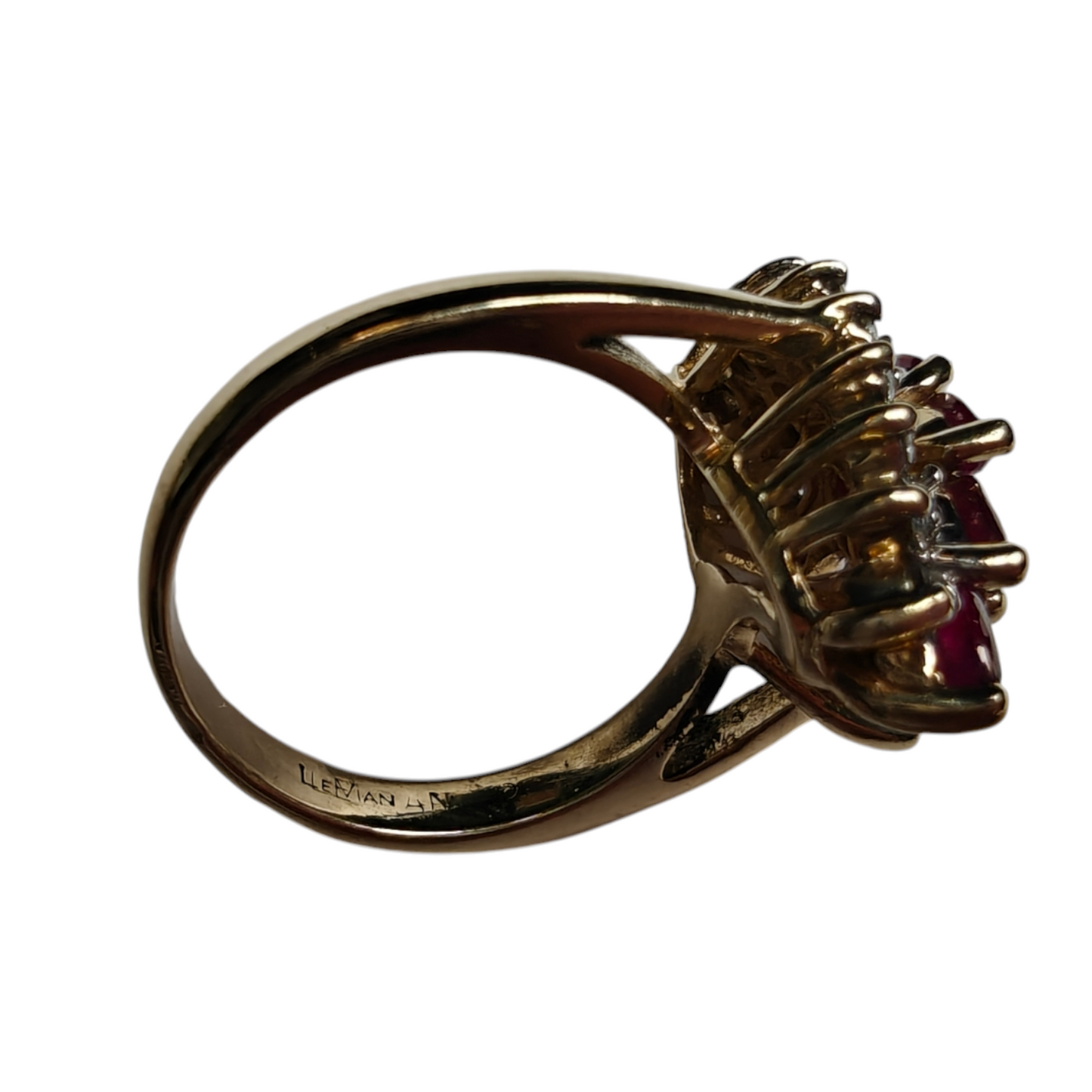 14k Gold Ruby and Diamond Cocktail Ring