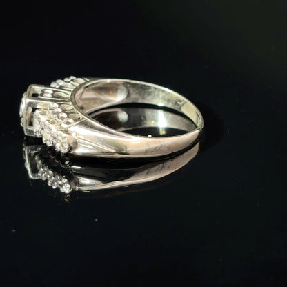 18K White Gold Diamond Cluster Ring, Size 8, Approx. 0.25 CTW — image 2 of 4
