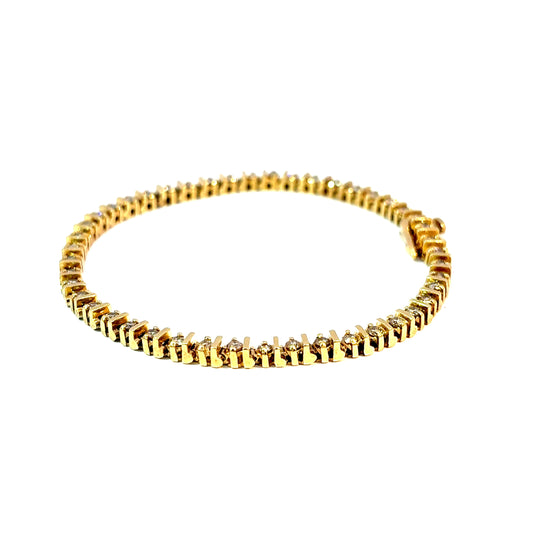 14K Yellow Gold Diamond Tennis Bracelet, 2.50 Carats — image 2 of 5