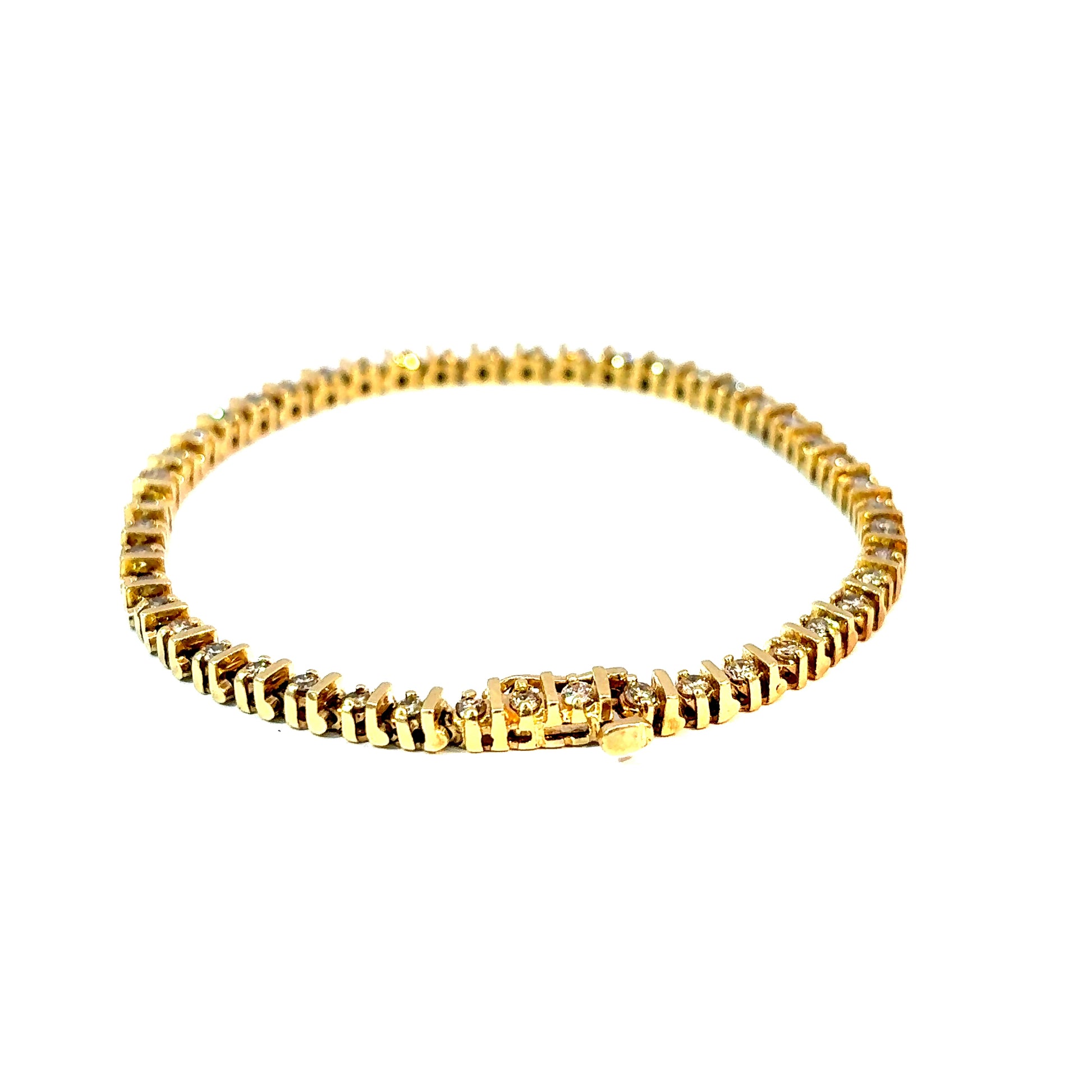 14K Yellow Gold Diamond Tennis Bracelet, 2.50 Carats — image 3 of 5