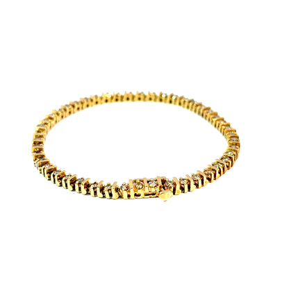 14K Yellow Gold Diamond Tennis Bracelet, 2.50 Carats — image 3 of 5