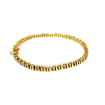 14K Yellow Gold Diamond Tennis Bracelet, 2.50 Carats — image 4 of 5