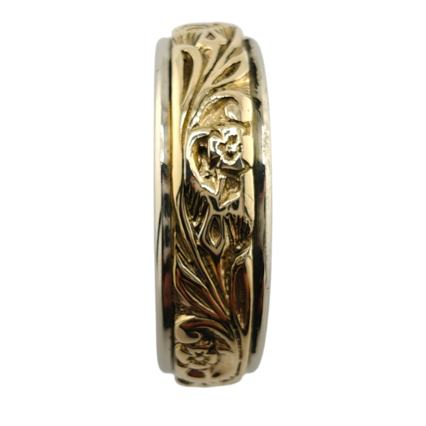 Men's 14k Two-Tone Floral Pattern Ring