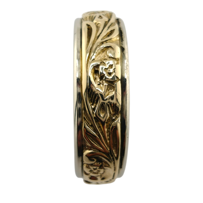 Men's 14k Two-Tone Floral Pattern Ring