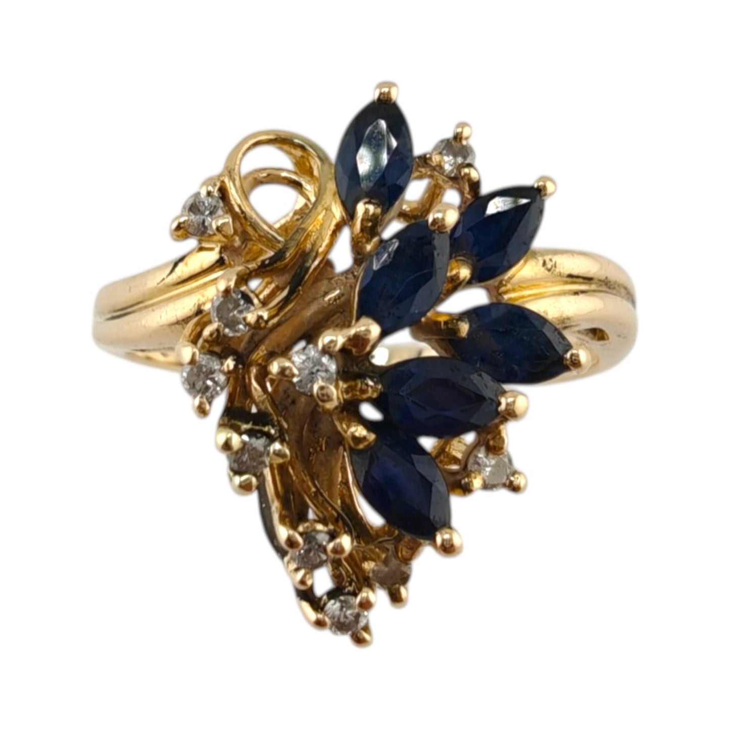 Exquisite 14k Gold Sapphire and Diamond Ring