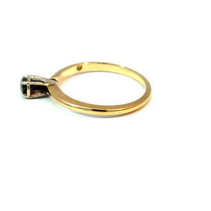 14K Yellow Gold Round Diamond Solitaire Ring Size 6 — image 2 of 4