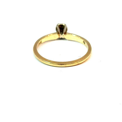 14K Yellow Gold Round Diamond Solitaire Ring Size 6 — image 3 of 4