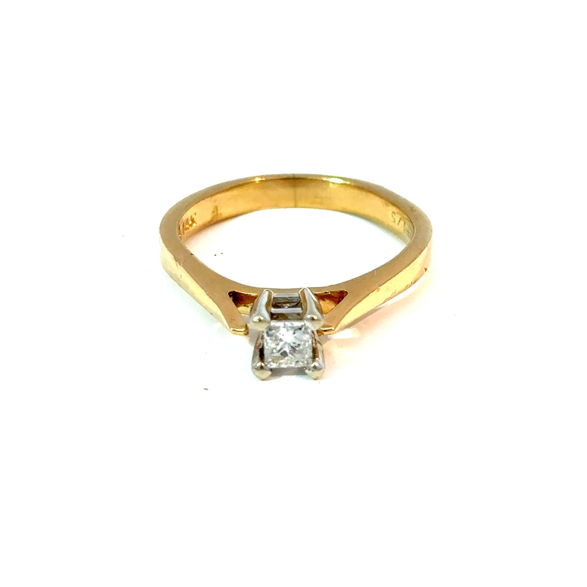 14K Yellow Gold Princess-Cut Diamond Solitaire Ring, Size 4 — image 1 of 4