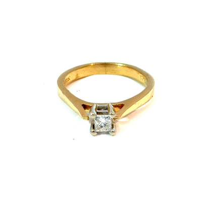 14K Yellow Gold Princess-Cut Diamond Solitaire Ring, Size 4 — image 1 of 4