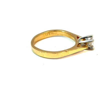 14K Yellow Gold Princess-Cut Diamond Solitaire Ring, Size 4 — image 4 of 4