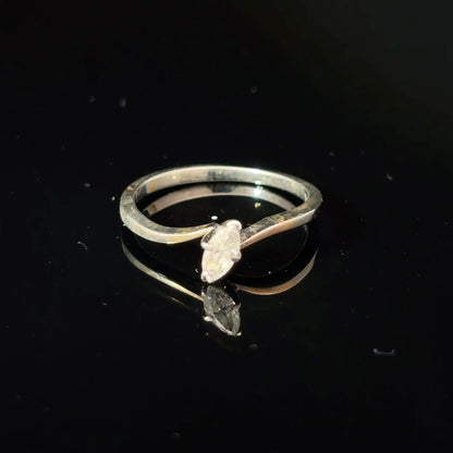 18k White Gold Marquise Diamond Solitaire Ring, Size 5 — image 1 of 4