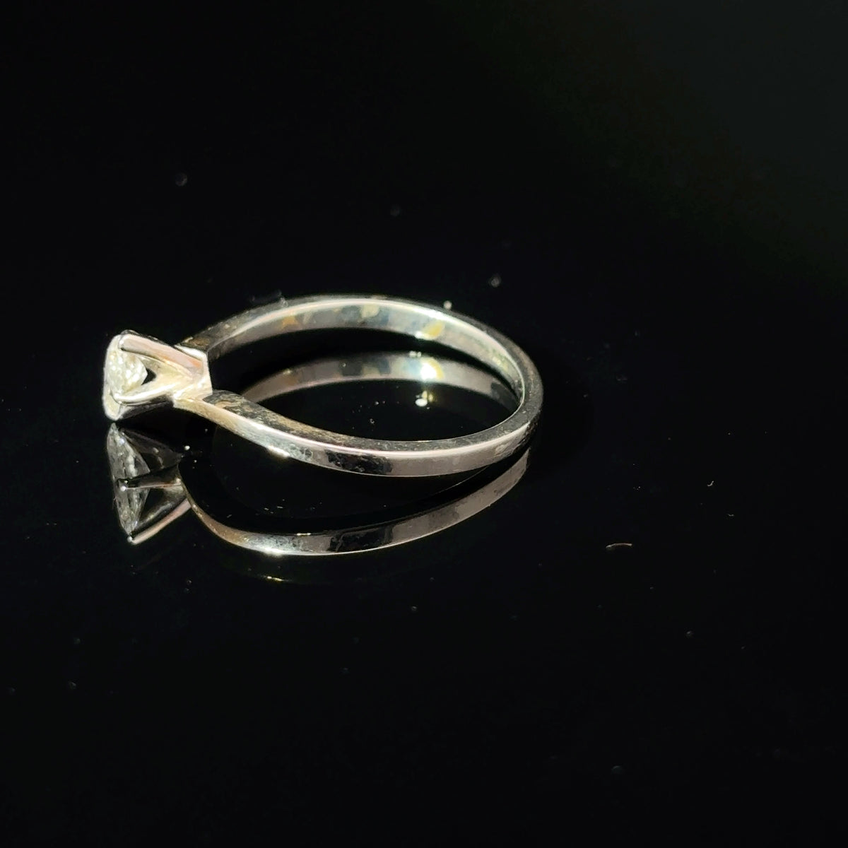 18k White Gold Marquise Diamond Solitaire Ring, Size 5 — image 2 of 4