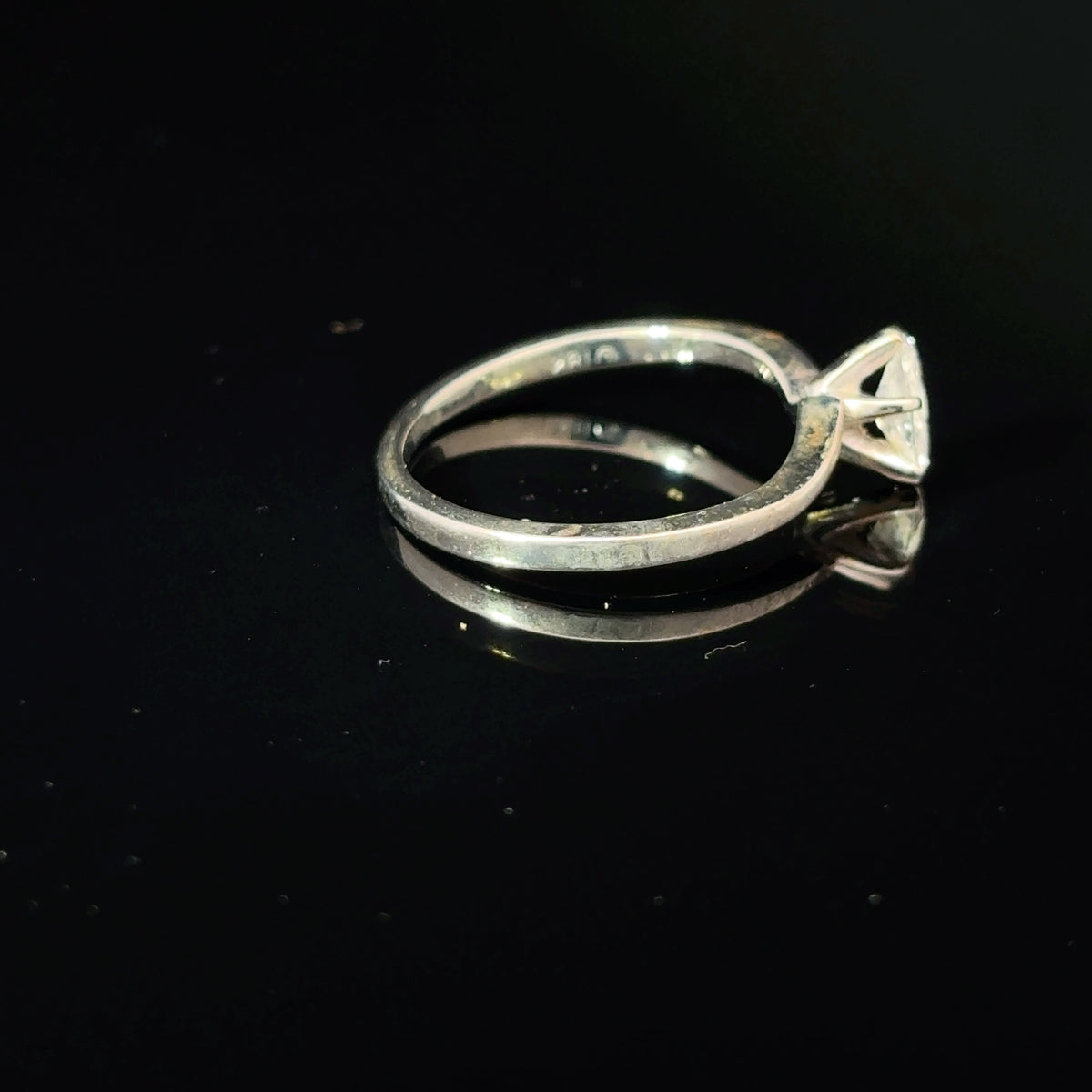 18k White Gold Marquise Diamond Solitaire Ring, Size 5 — image 4 of 4