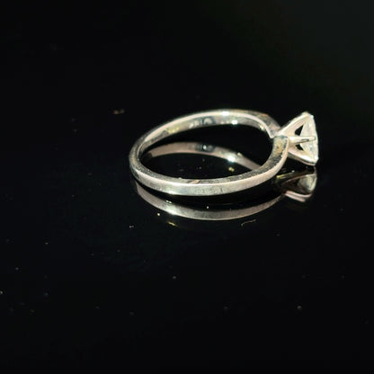 18k White Gold Marquise Diamond Solitaire Ring, Size 5 — image 4 of 4
