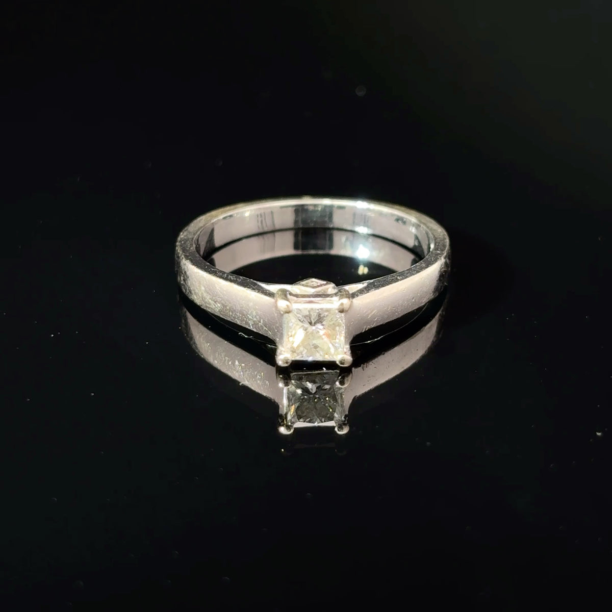 14k White Gold 0.40 Carat Princess-Cut Diamond Solitaire Ring Size 6 — image 1 of 4